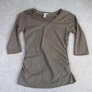 Women's Sundance Medium 1/2 Sleeve Maternity Ruched V Neck‎ Shirt